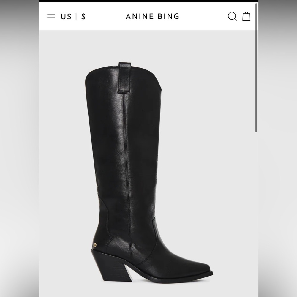 Annie Bing Black Leather Tania Boots size 40 EU